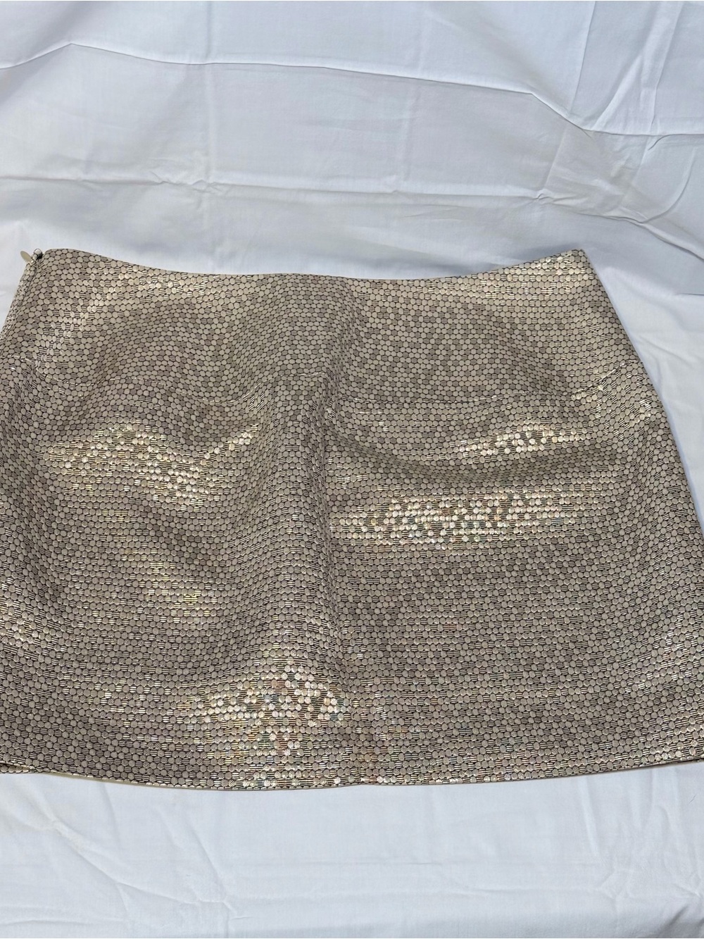Express Gold Metallic Textured Mini Skirt Party Size 4